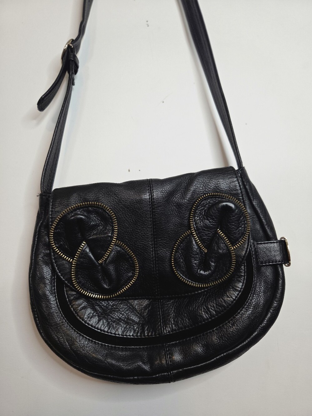 See by Chloé Marti pebbled leather crossbody shoulder bag in black